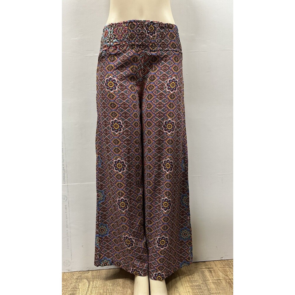 Fashion Fuse women size S boho geometric colorful wide leg casual festival pants